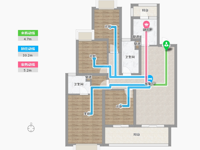 四川省-成都市-融创文旅城C4-1-Y15栋132m²-100.77-户型库-动静线