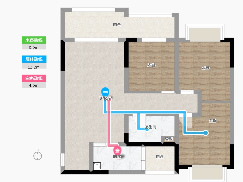 四川省-成都市-融创文旅城B1栋98m²-79.51-户型库-动静线