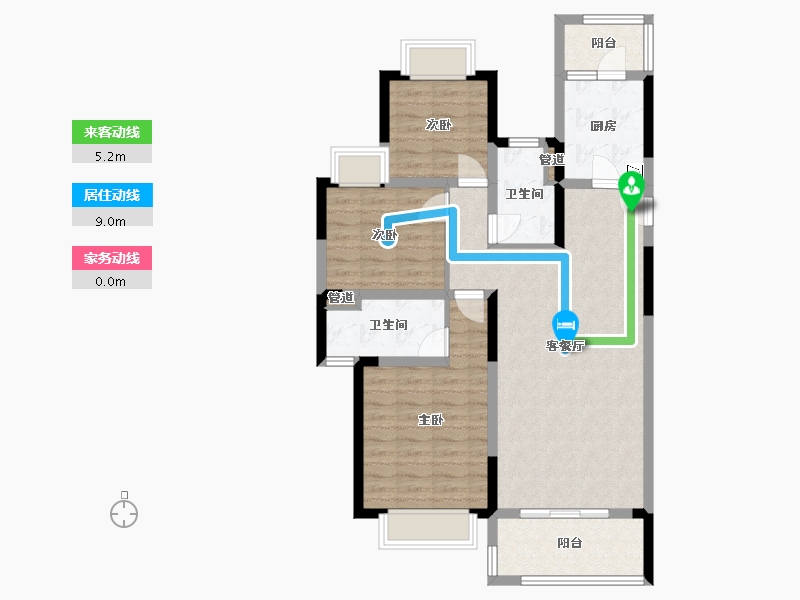 四川省-成都市-融创文旅城B-5-(12,11)号楼118m²-90.37-户型库-动静线