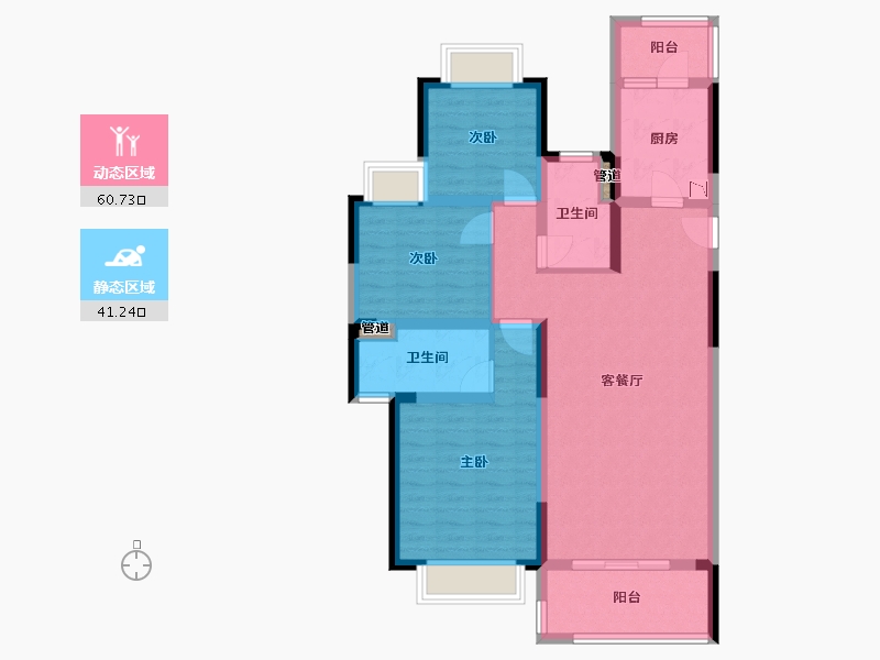 四川省-成都市-融创文旅城B-5-(12,11)号楼118m²-90.37-户型库-动静分区