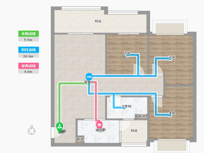 四川省-成都市-融创文旅城B5-5-5栋99m²-82.06-户型库-动静线