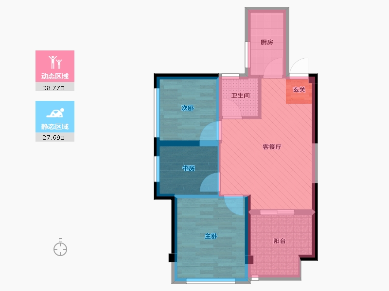 广西壮族自治区-南宁市-中旭·天悦-57.88-户型库-动静分区