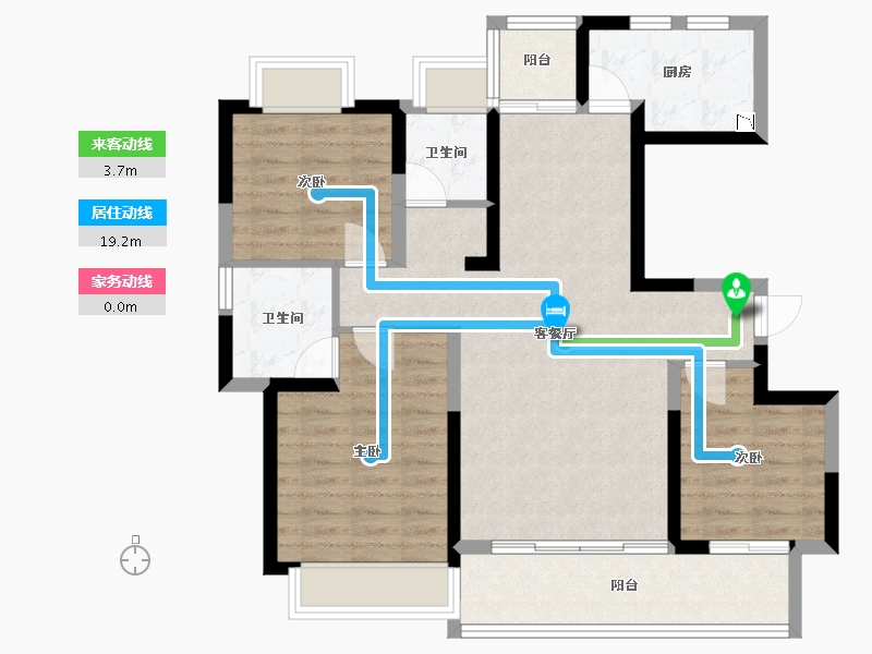 四川省-成都市-竹径悦山(16,13)号楼120m²-88.95-户型库-动静线