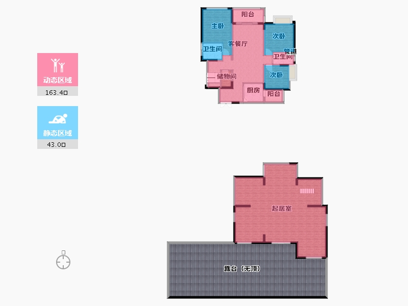 四川省-成都市-优品道锦樾B-1户型192m²-301.59-户型库-动静分区