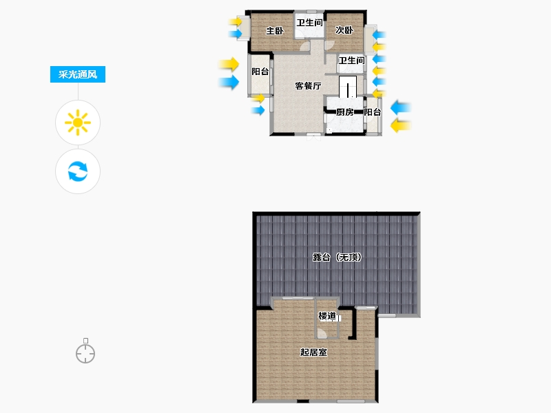 四川省-成都市-优品道锦樾C-1户型197m²-243.55-户型库-采光通风