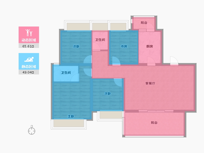 四川省-成都市-正荣悦珑府3号楼126m²-102.63-户型库-动静分区