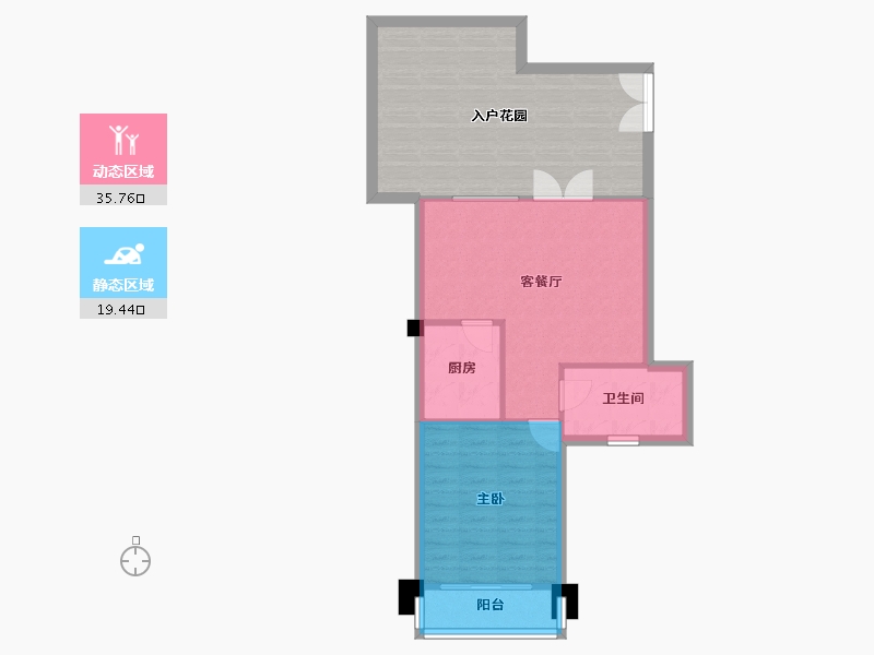 四川省-成都市-中铁水映青城16栋60m²-75.83-户型库-动静分区