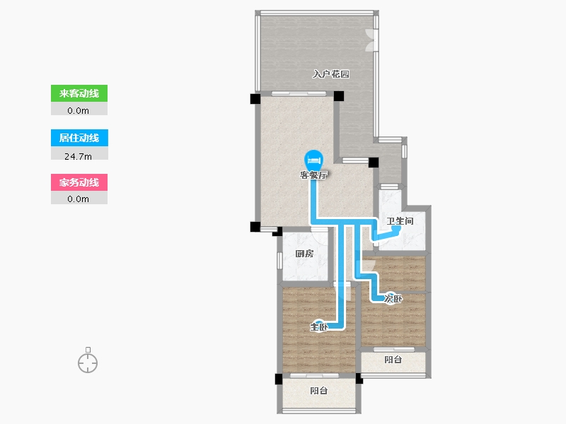 四川省-成都市-中铁水映青城16栋85m²-98.30-户型库-动静线