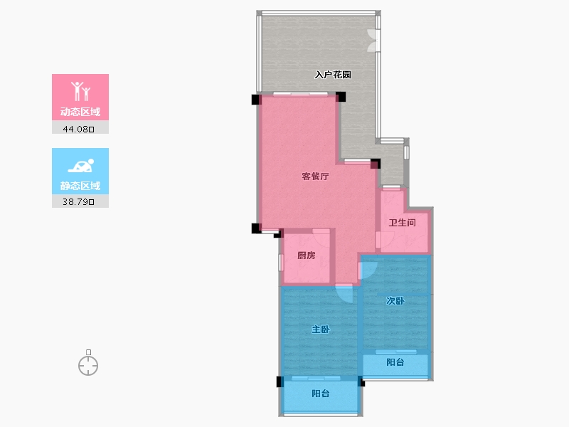 四川省-成都市-中铁水映青城16栋85m²-98.30-户型库-动静分区