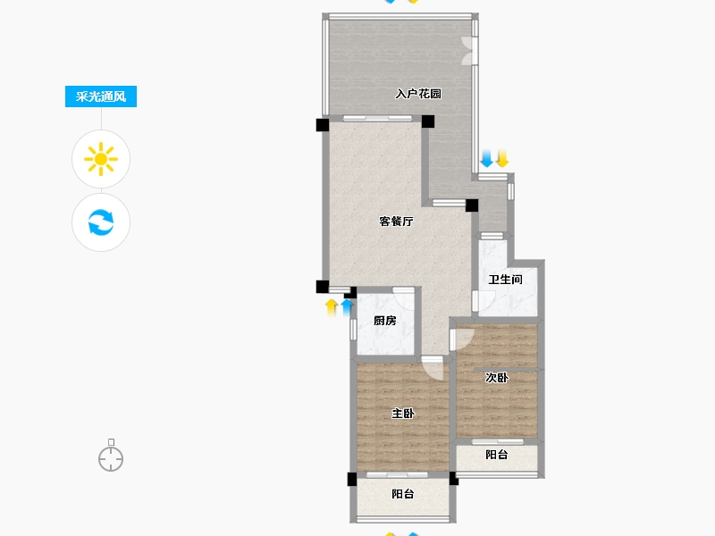 四川省-成都市-中铁水映青城16栋85m²-98.30-户型库-采光通风