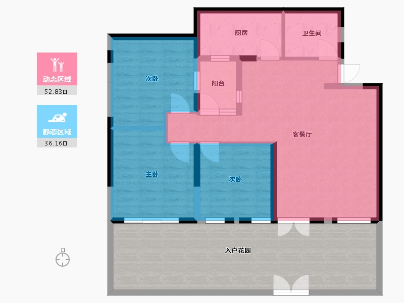 四川省-成都市-中铁水映青城16栋100m²-111.07-户型库-动静分区