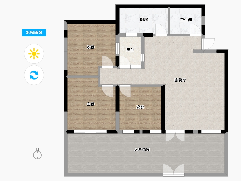 四川省-成都市-中铁水映青城16栋100m²-111.07-户型库-采光通风