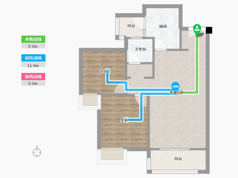 四川省-成都市-帝王国际花园6号楼80m²-63.43-户型库-动静线