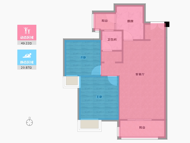 四川省-成都市-帝王国际花园6号楼80m²-63.43-户型库-动静分区