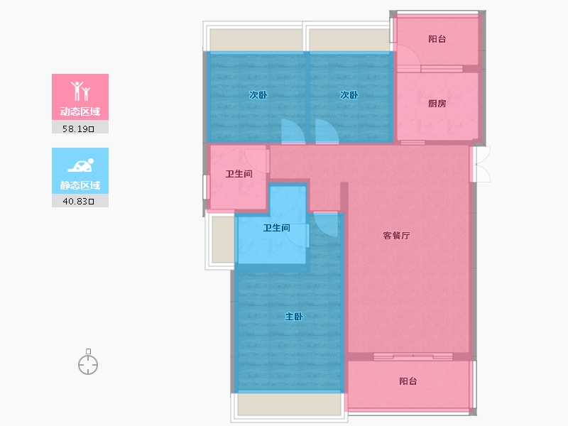 四川省-成都市-积家桦庭1号楼120m²-88.43-户型库-动静分区