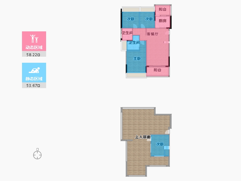 四川省-成都市-积家桦庭1号楼142m²-173.34-户型库-动静分区