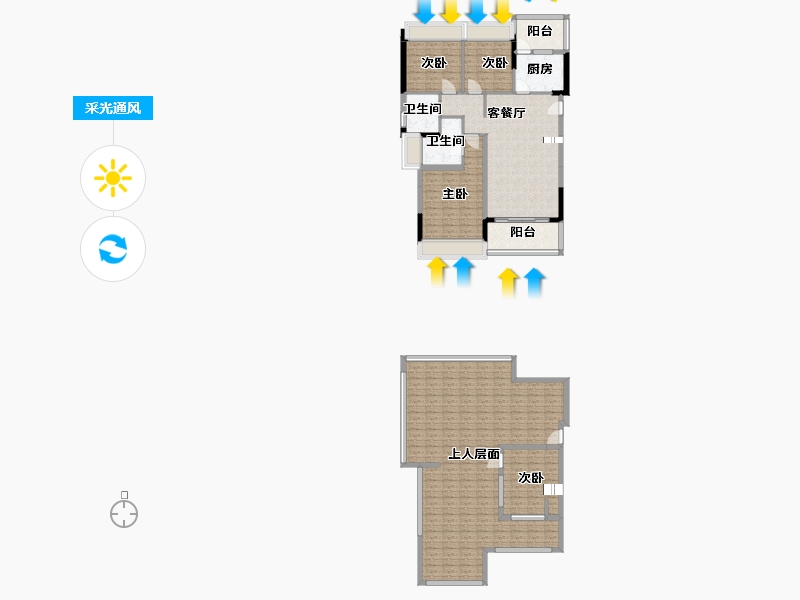 四川省-成都市-积家桦庭1号楼142m²-173.34-户型库-采光通风