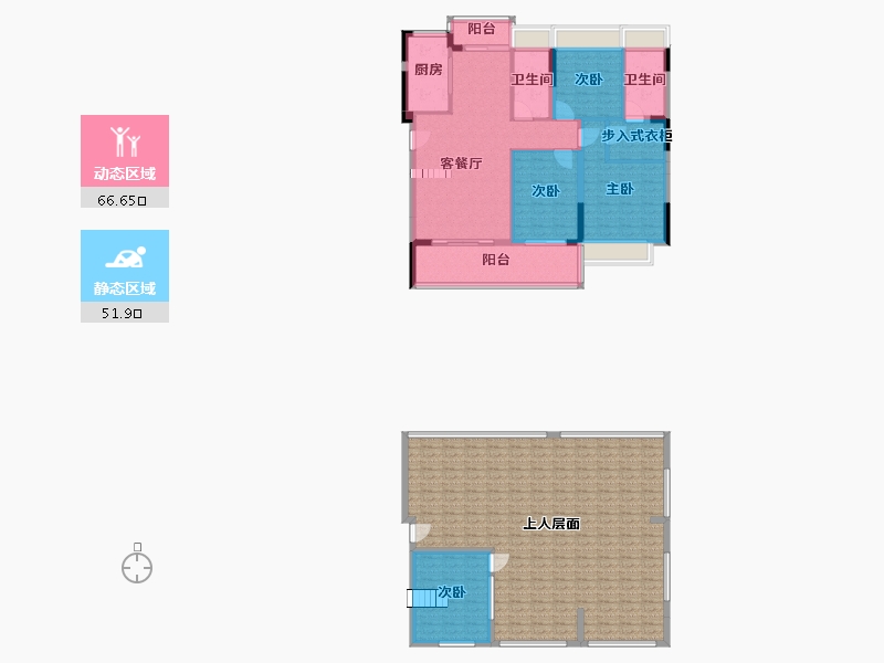 四川省-成都市-积家桦庭1号楼150m²-184.14-户型库-动静分区