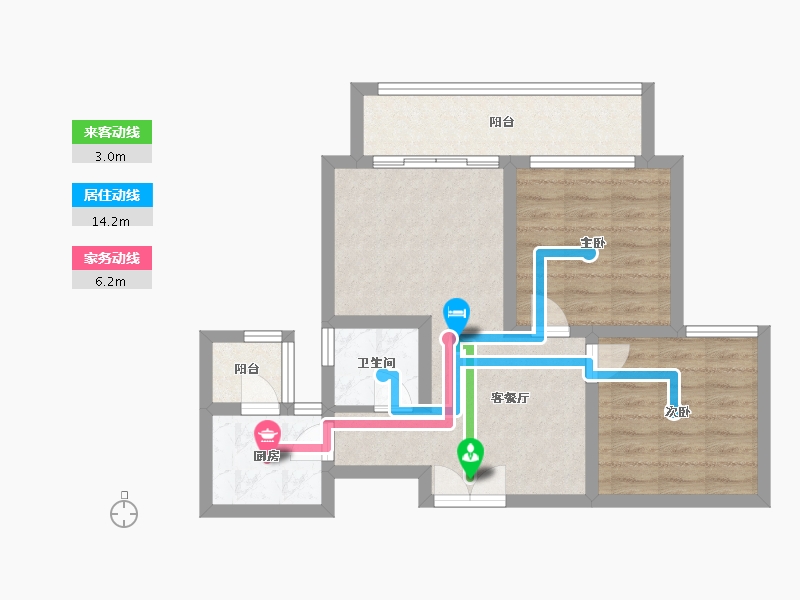 四川省-成都市-郡悦名城6号楼,10号楼81m²-63.40-户型库-动静线