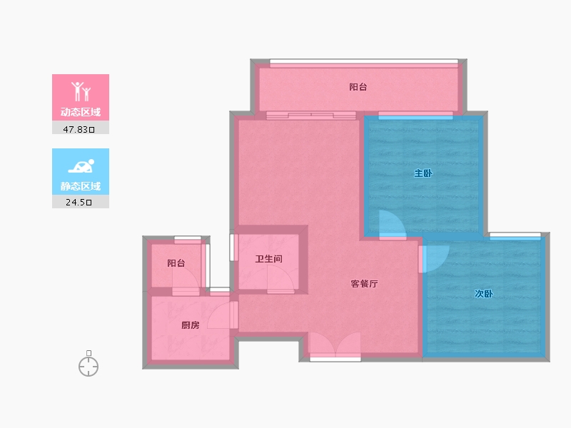 四川省-成都市-郡悦名城6号楼,10号楼81m²-63.40-户型库-动静分区