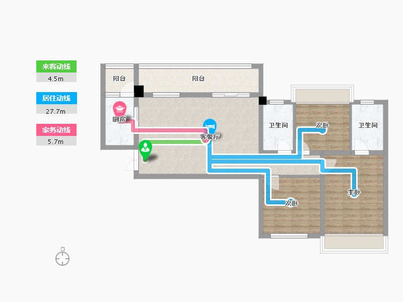 四川省-成都市-郡悦名城2号楼,3号楼,5号楼114m²-90.30-户型库-动静线