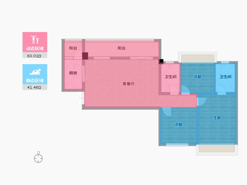 四川省-成都市-郡悦名城2号楼,3号楼,5号楼114m²-90.30-户型库-动静分区