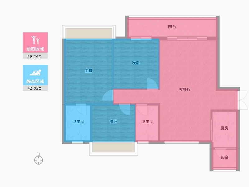 四川省-成都市-郡悦名城6号楼,10号楼114m²-91.73-户型库-动静分区