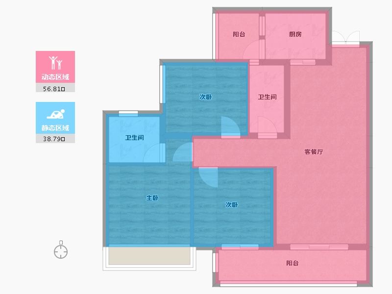 四川省-成都市-郡悦名城6号楼,10号楼106m²-85.17-户型库-动静分区