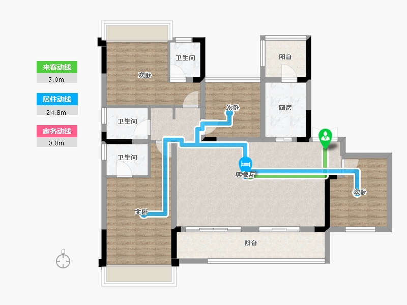 四川省-成都市-郡悦名城7号楼150m²-113.34-户型库-动静线