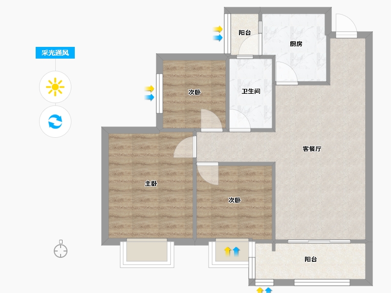 四川省-成都市-新城.悦隽香江1号楼92m²-67.31-户型库-采光通风