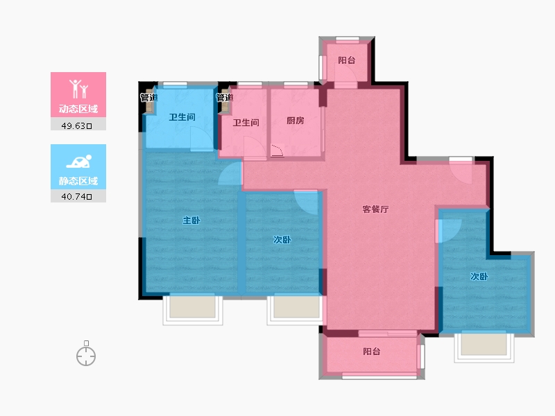 四川省-成都市-新城.悦隽香江3号楼116m²-80.27-户型库-动静分区