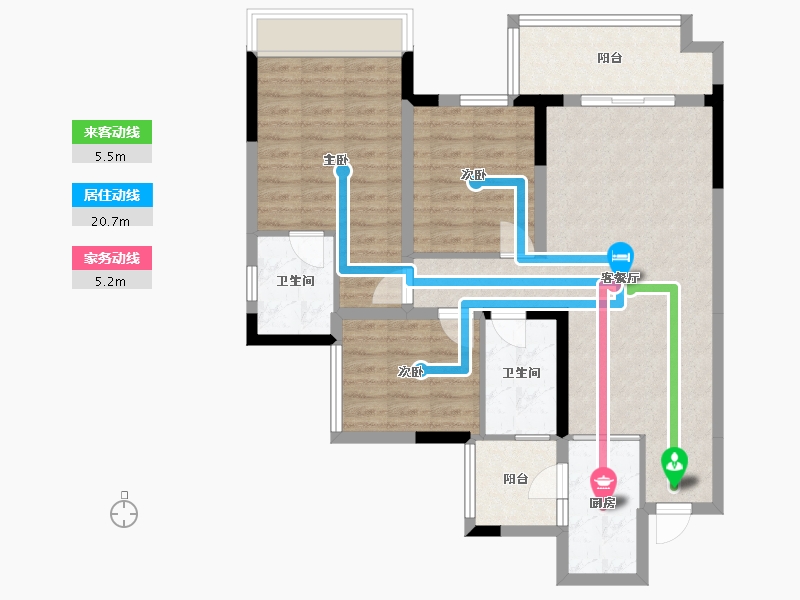 四川省-成都市-兴旺逸景2号楼111m²-89.22-户型库-动静线