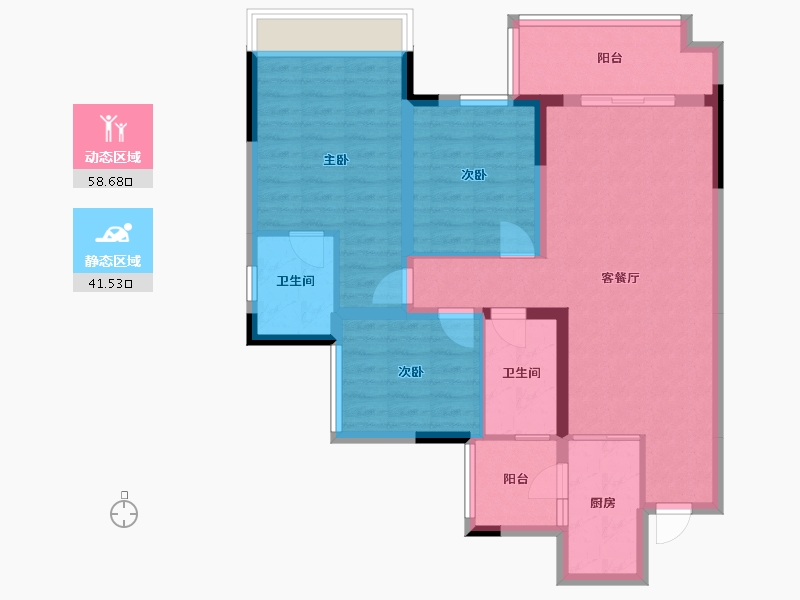 四川省-成都市-兴旺逸景2号楼111m²-89.22-户型库-动静分区