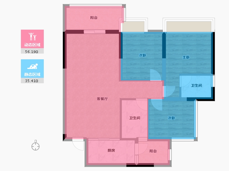 四川省-成都市-兴旺逸景3号楼99m²-81.73-户型库-动静分区