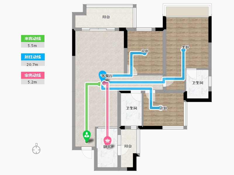 四川省-成都市-兴旺逸景2号楼112m²-88.93-户型库-动静线