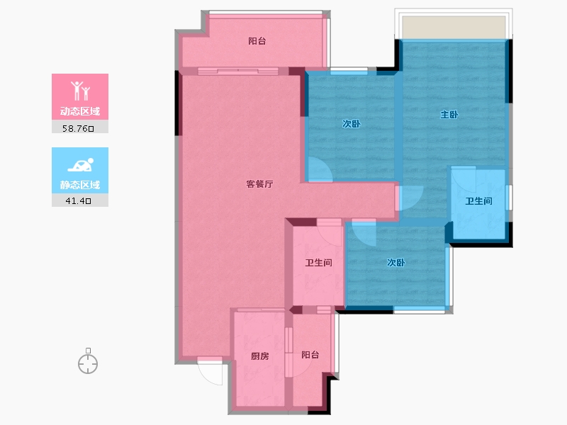 四川省-成都市-兴旺逸景2号楼112m²-88.93-户型库-动静分区