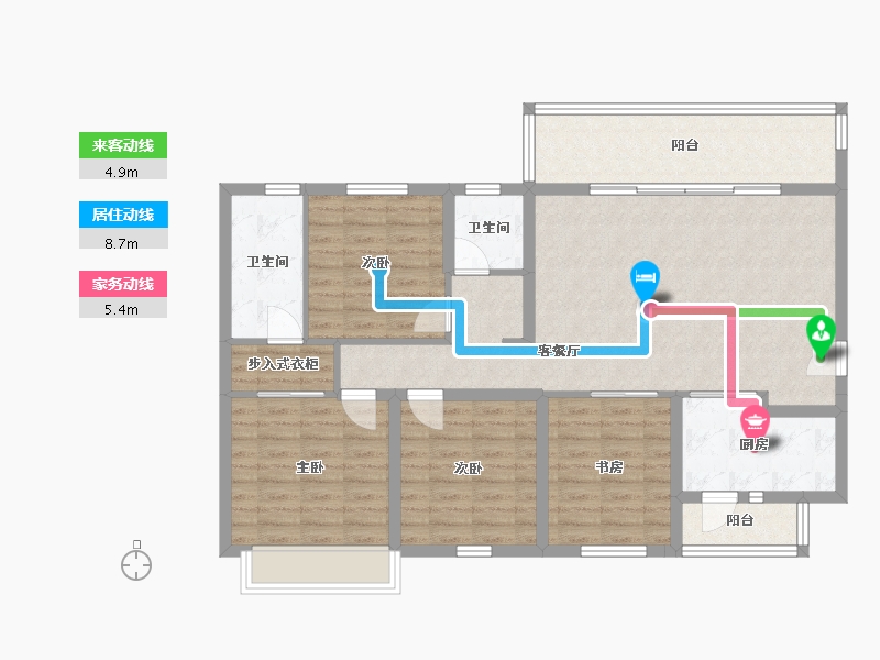 四川省-成都市-云樾名邸1号楼140m²-110.57-户型库-动静线