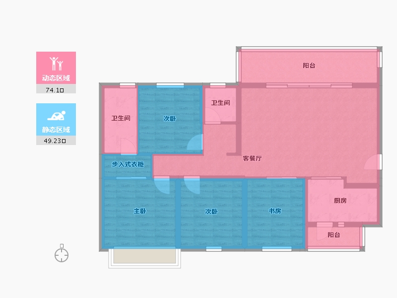 四川省-成都市-云樾名邸1号楼140m²-110.57-户型库-动静分区