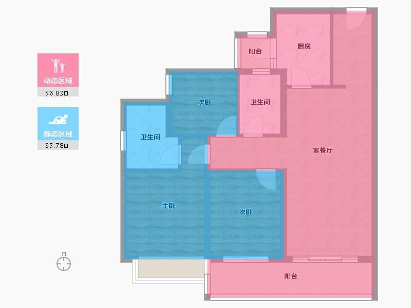 四川省-成都市-云樾名邸4号楼104m²-82.46-户型库-动静分区