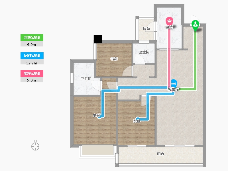 四川省-成都市-云樾名邸4号楼120m²-92.52-户型库-动静线