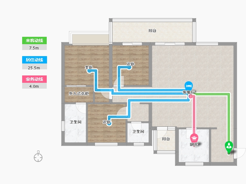 四川省-成都市-云樾名邸4号楼132m²-106.07-户型库-动静线