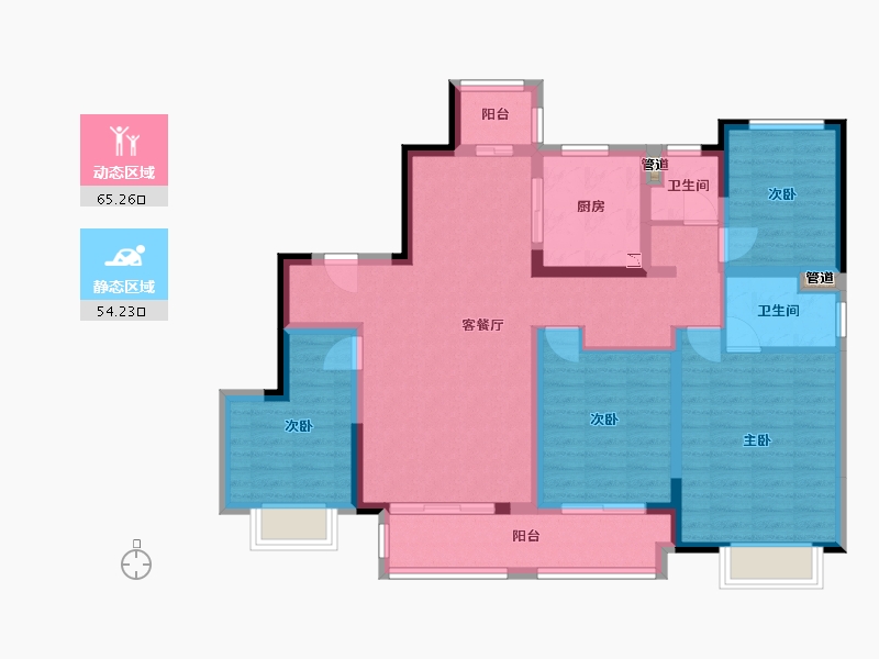 四川省-成都市-新城.悦隽香江3号楼150m²-106.22-户型库-动静分区