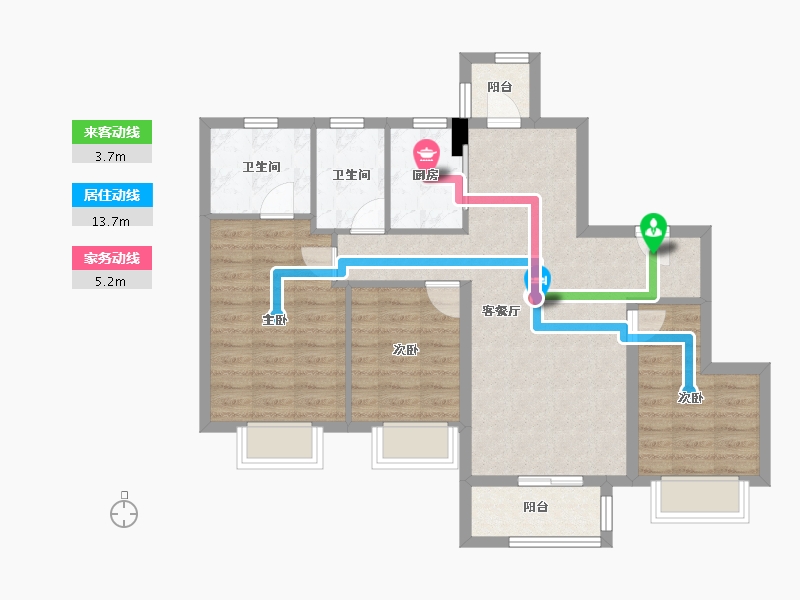 四川省-成都市-新城.悦隽香江4号楼,3号楼120m²-81.33-户型库-动静线