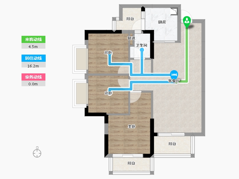 四川省-成都市-兴唐府C2户型95m²-69.72-户型库-动静线