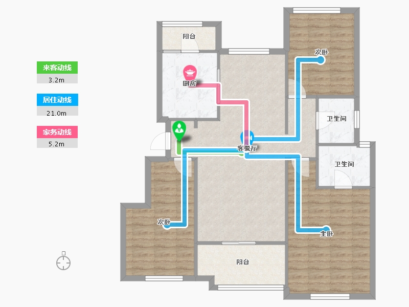 四川省-成都市-保利仁里二期(8,9,4,7)号楼,(1,7)号楼105m²-100.18-户型库-动静线