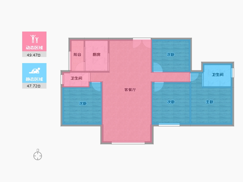 四川省-成都市-成信悦城８号楼81m²-88.59-户型库-动静分区