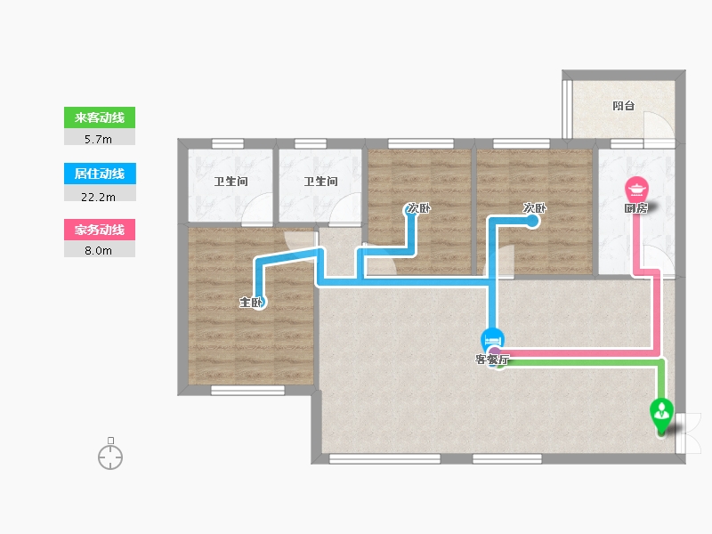 四川省-成都市-成信悦城8号楼85m²-87.06-户型库-动静线