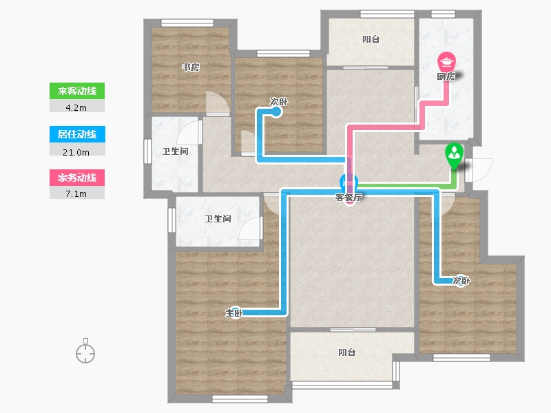 四川省-成都市-保利仁里二期12号楼,11号楼117m²-114.50-户型库-动静线