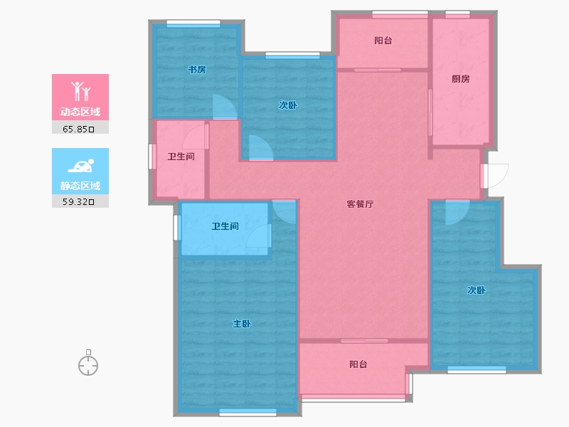 四川省-成都市-保利仁里二期12号楼,11号楼117m²-114.50-户型库-动静分区