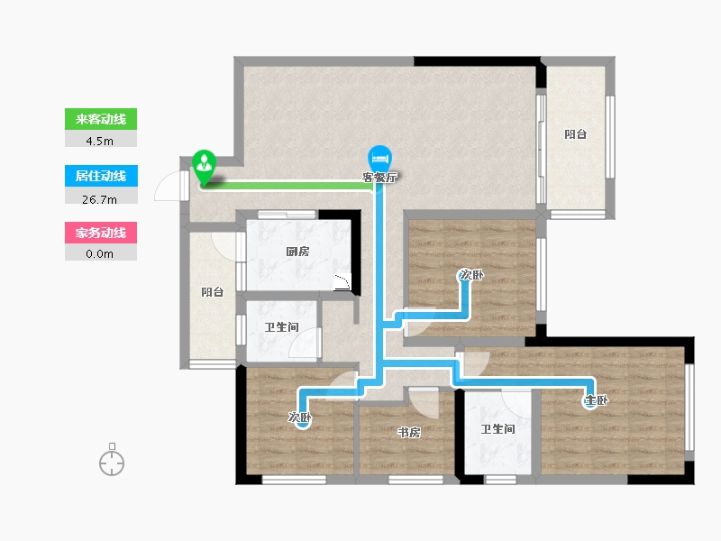 四川省-成都市-北辰国颂府5号楼110m²-101.26-户型库-动静线